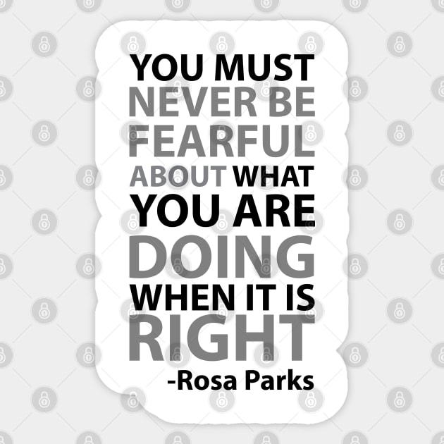 Never Be Fearful | Rosa Parks Sticker by UrbanLifeApparel